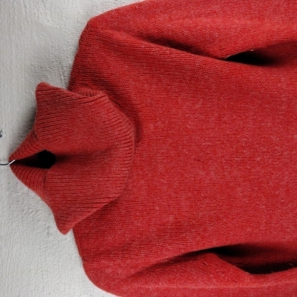 Ness Scotland Clothing Orange Alpaca Wool Cowl Neck Long Sleeve Pullover Sweater - Picture 8 of 14